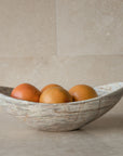 Curved Oval Marble Bowl - grey and beige variants
