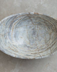 Curved Oval Marble Bowl - grey and beige variants