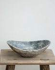 Curved Oval Marble Bowl - grey and beige variants
