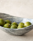 Curved Oval Marble Bowl - grey and beige variants