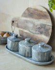 Storage jars - 3-piece set incl. tray