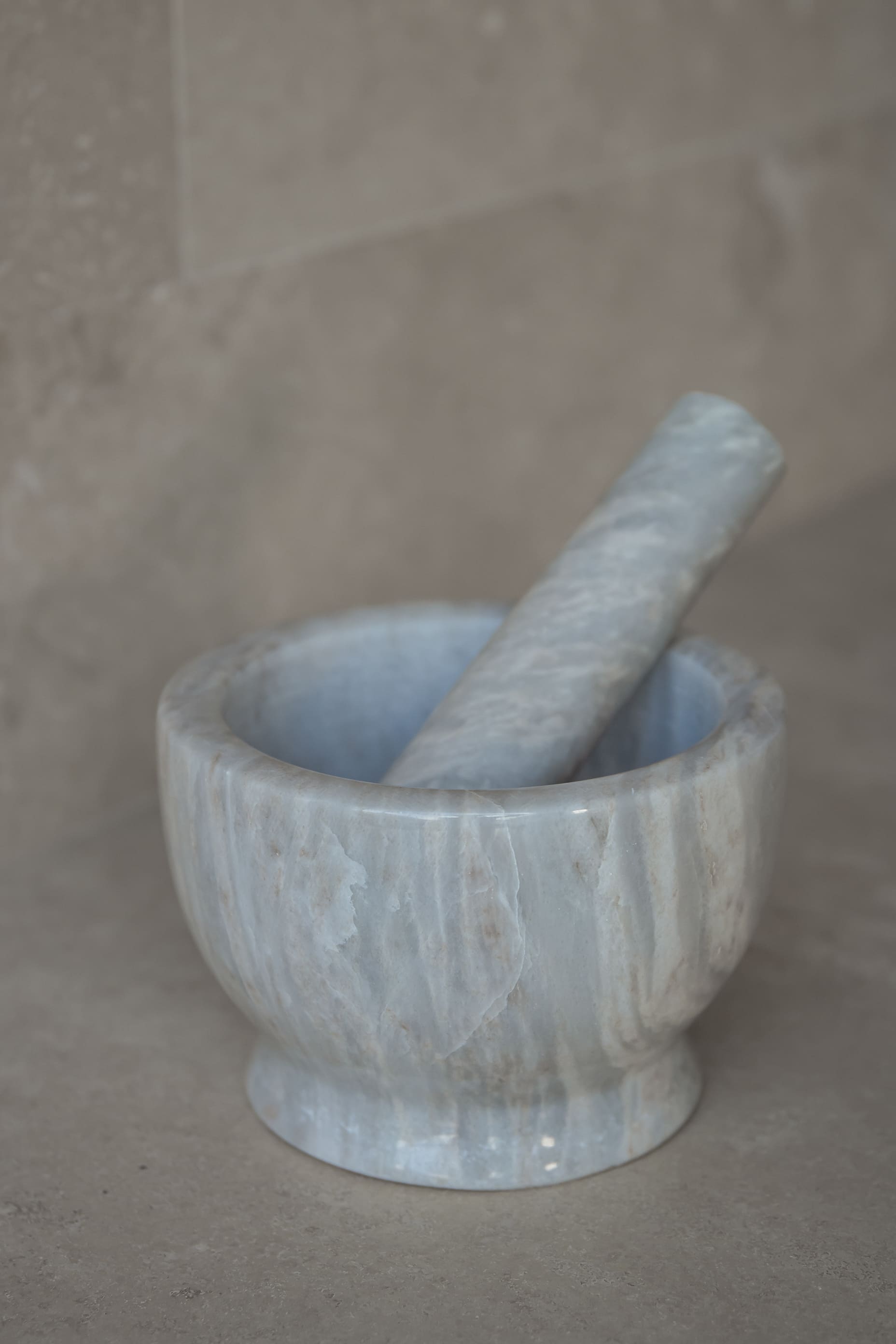 Morter i lys marmor - 3 forskellige størrelser