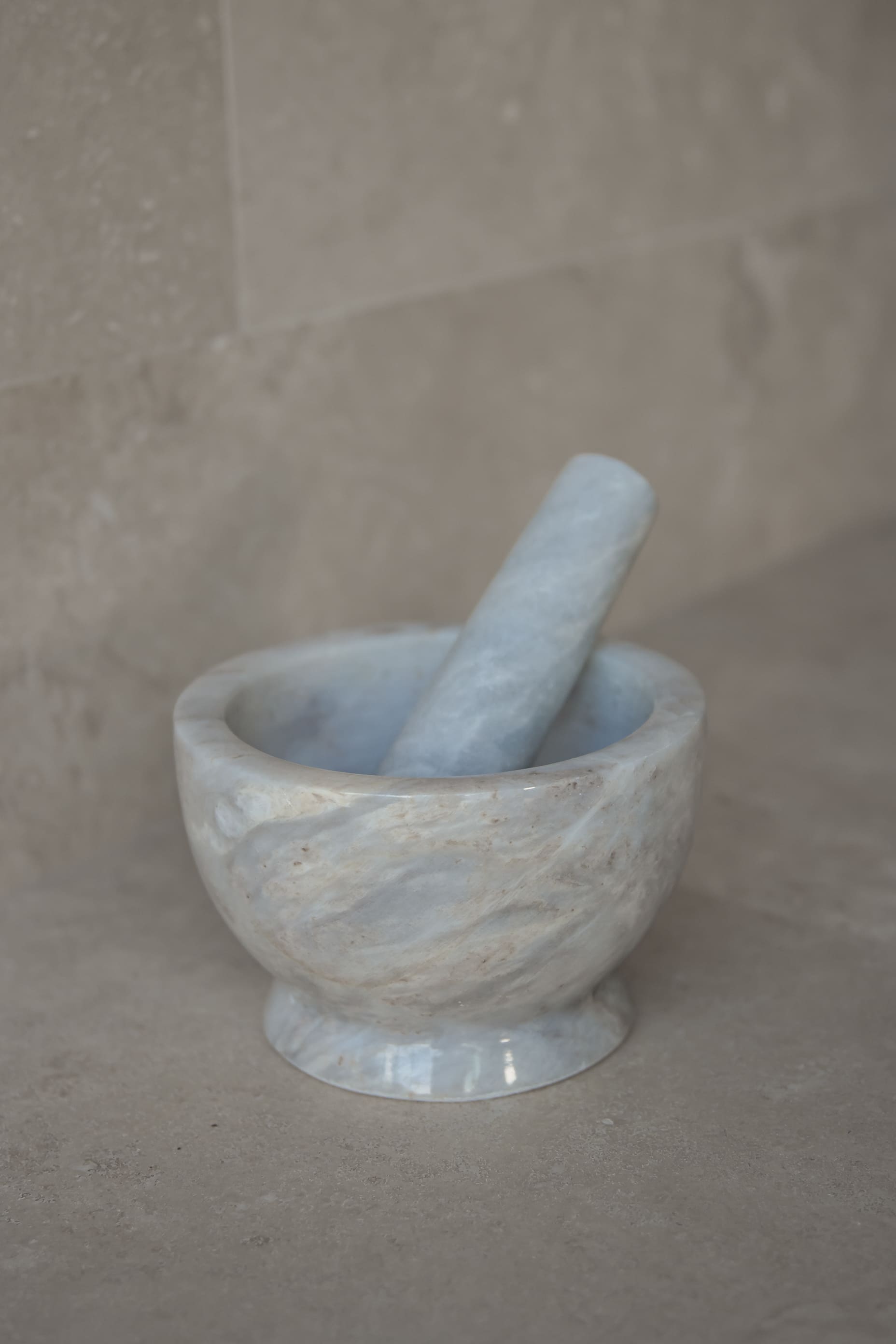 Morter i lys marmor - 3 forskellige størrelser