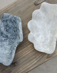 Marble seashell bowl grey white