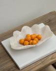 Marble seashell bowl white