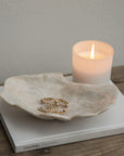 Marble seashell bowl white