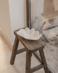 Marble seashell bowl white