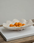 Marble seashell bowl white