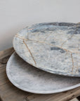 Oval marble tray – grey