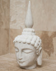 Buddha Head - white marble